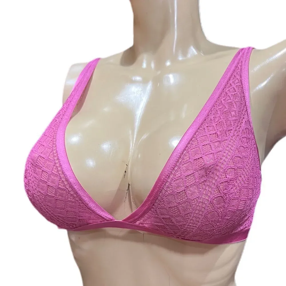 Victoria’s Secret Sexy Sheer Lace bralette bra Pink Medium